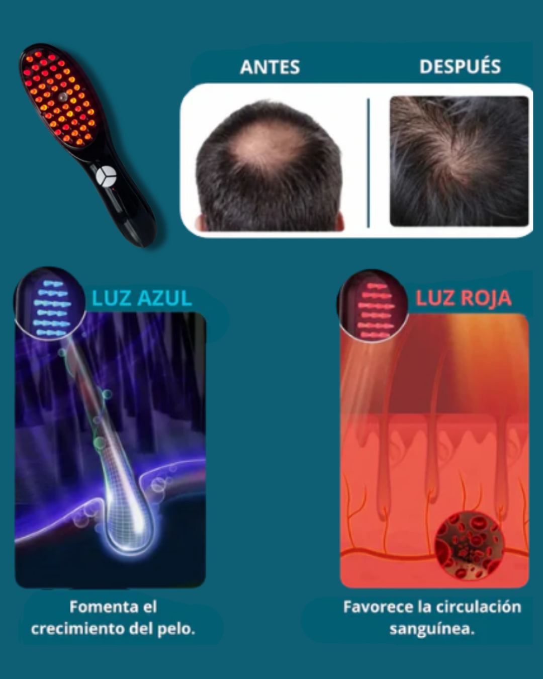 CEPILLO ANTACAÍDA NUVÉRA + TÓNICO CAPILAR Y FUNDAS DE SATÉN DE REGALO